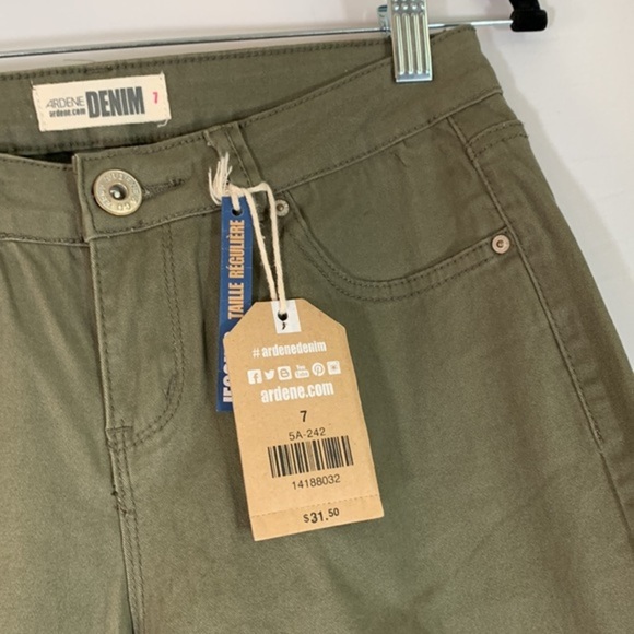 Ardene Dark Olive Green Denim Jeggings Jeans NWT - Picture 3 of 8